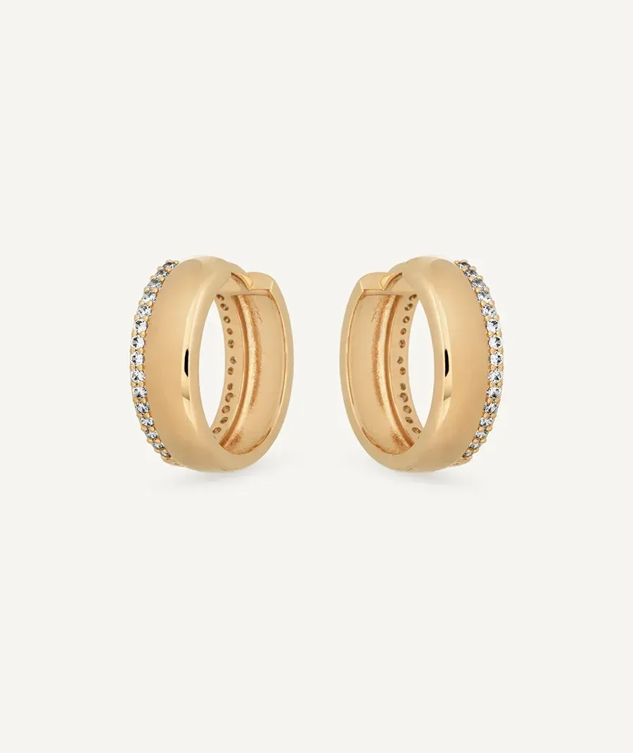 Pendientes aro mini Coctel con circonitas
