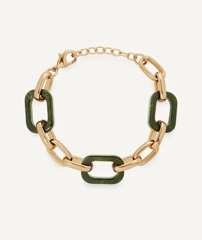 Pulsera eslabones Garden verde