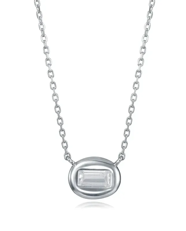 COLLAR DE MUJER DE PLATA DE PRIMERA LEY CON BAÑO DE RODIO Y CIRCONITA