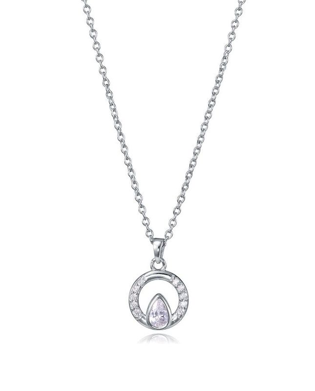 COLLAR DE MUJER DE PLATA DE PRIMERA LEY CON BAÑO DE RODIO
