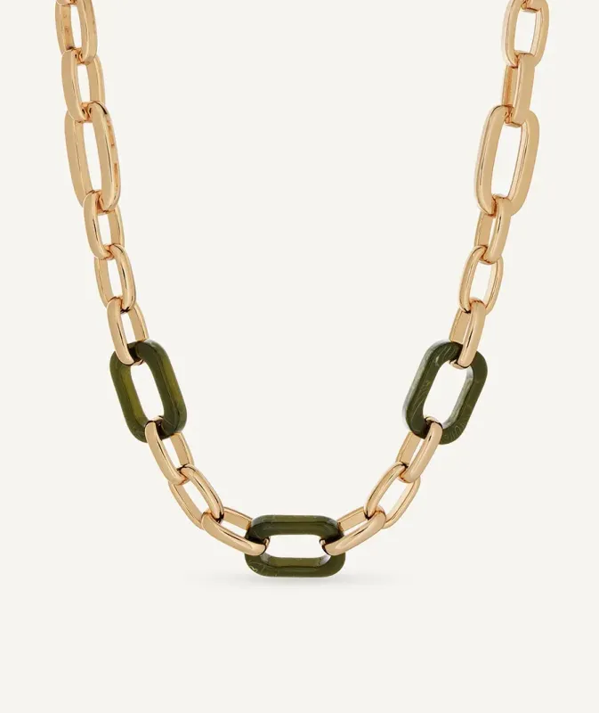 Collar eslabones Garden verde