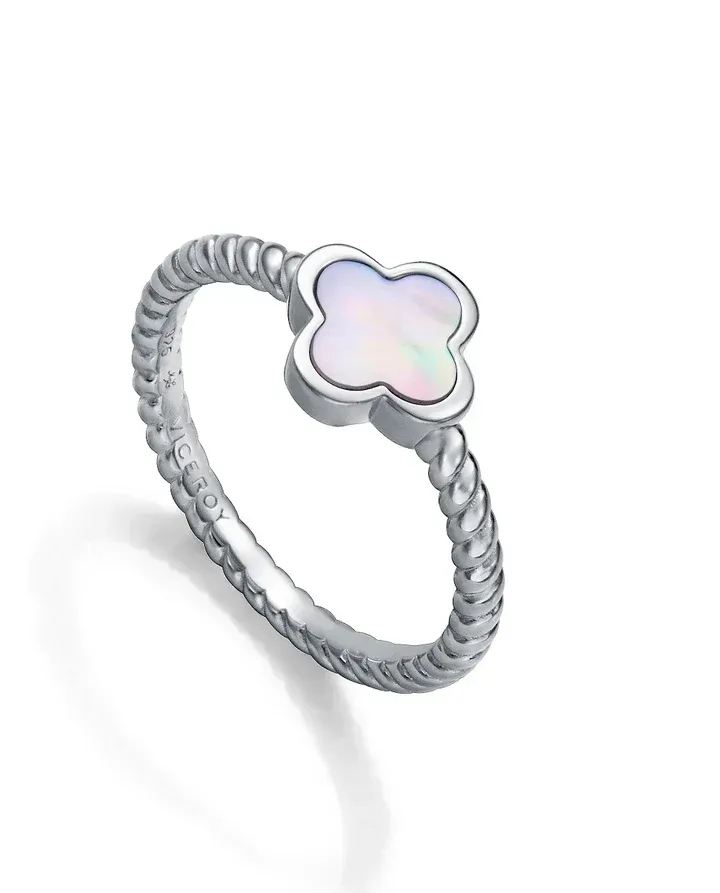 ANILLO DE MUJER DE PLATA DE PRIMERA LEY CON BAÑO DE RODIO Y MADRE PERLA ANILLO DE MUJER DE PLATA DE PRIMERA LEY CON BAÑO DE RODIO Y MADRE PERLA