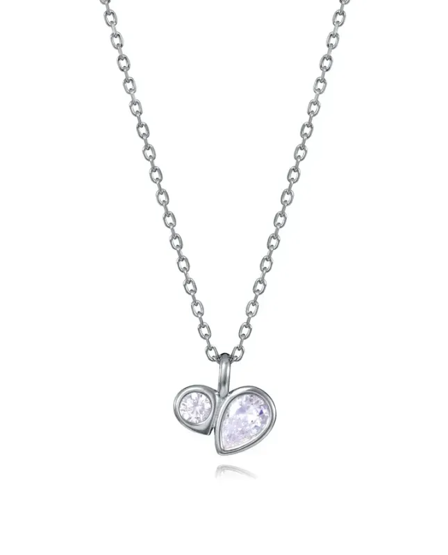 COLLAR DE MUJER DE PLATA DE PRIMERA LEY CON BAÑO DE RODIO Y CIRCONITAS
