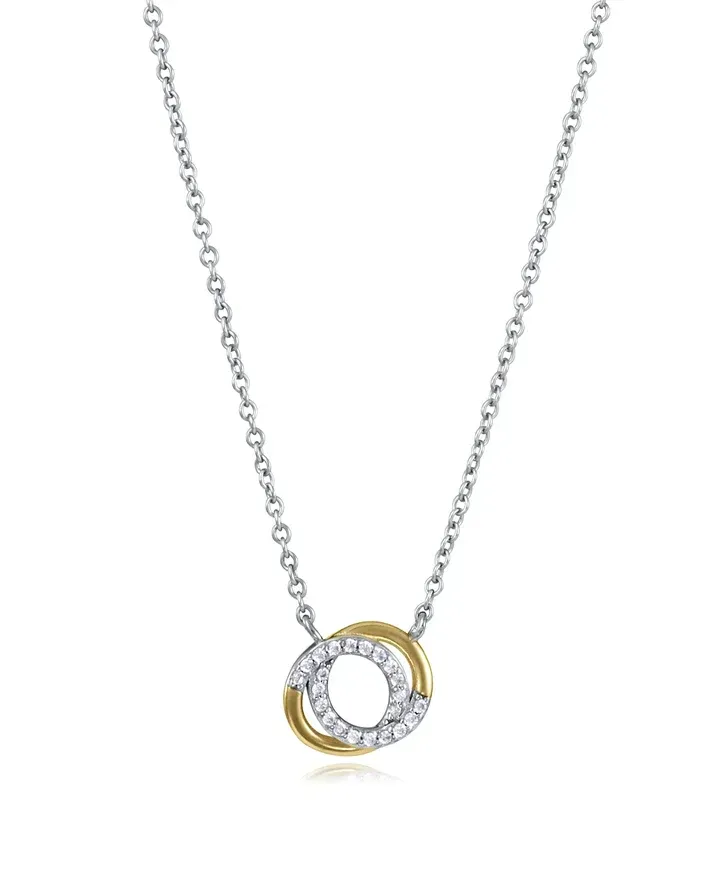 COLLAR DE MUJER DE PLATA DE PRIMERA LEY DE BAÑO DE RODIO Y ORO CON COLGANTE COLLAR DE MUJER DE PLATA DE PRIMERA LEY DE BAÑO DE RODIO Y ORO CON COLGANTE