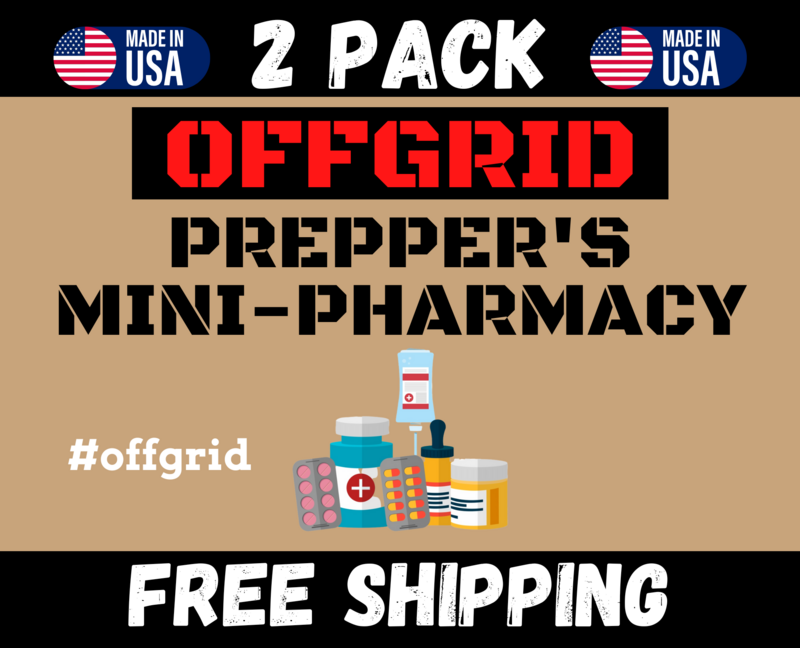 OFFGRID Prepper&#39;s Mini-Pharmacy 2 PACK Survival, Preparedness, Prepper, SHTF, First Aid