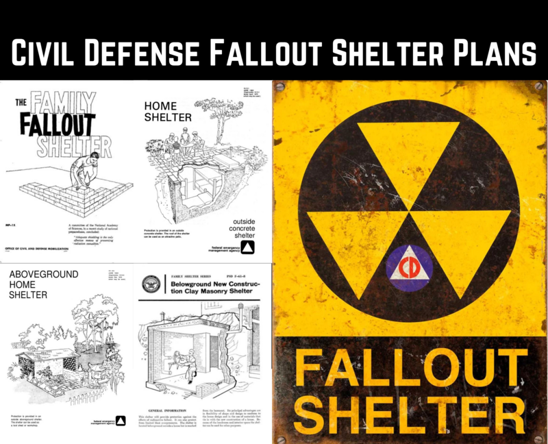 Civil Defense Fallout Shelter Plans for Survival &amp; Preparedness - Free Shipping