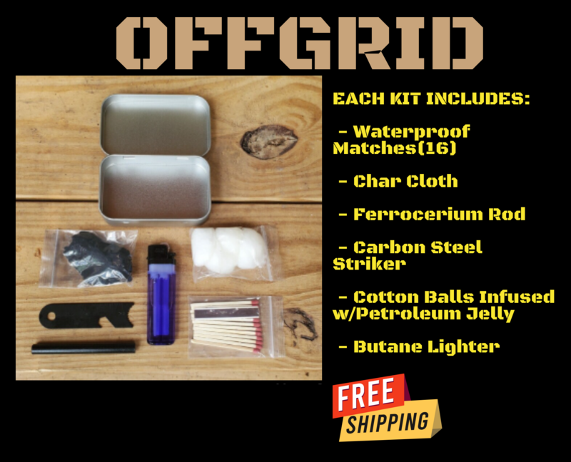 Survival &amp; Preparedness Fire Starting Kit | SHTF | Camping | Backpacking  | Bushcraft | Survival Kit | Free Shipping