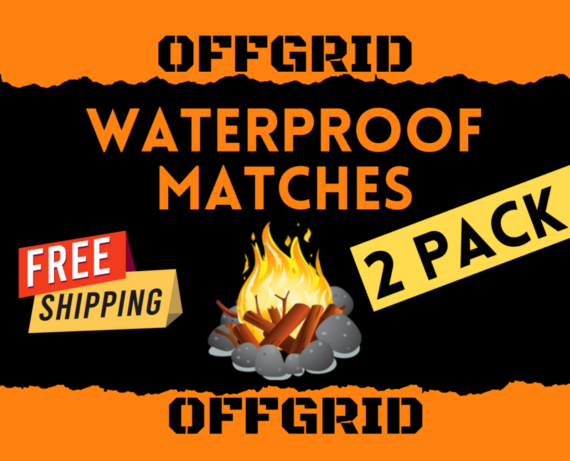 OFFGRID Waterproof Matches[2 PACK] in Rugged Metal Box - SHTF | Prepper | Survival | Preparedness