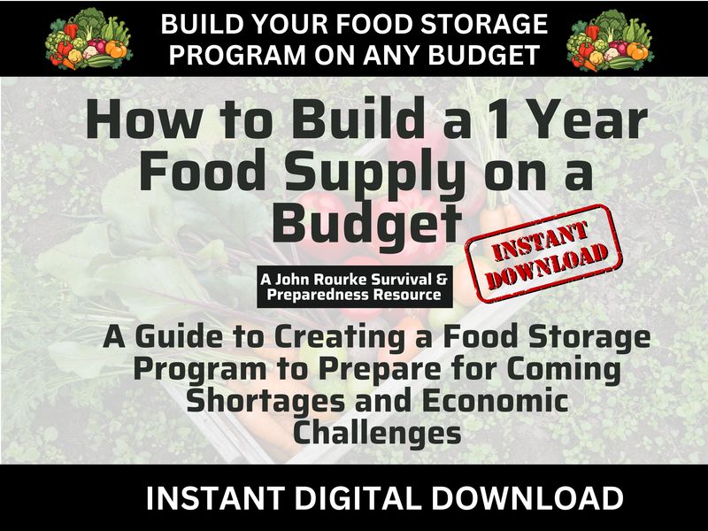 Prepper Guide: Build a 1-Year Food Storage Program on a Budget | How To | Prepare | Survival | Get Ready | SHTF | Instant Digital Download | Printable