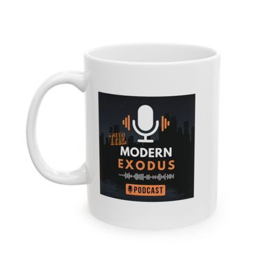 Modern Exodus Podcast Coffee Mug – Faith, Family, Freedom, Future Gift Idea, (11oz, 15oz)