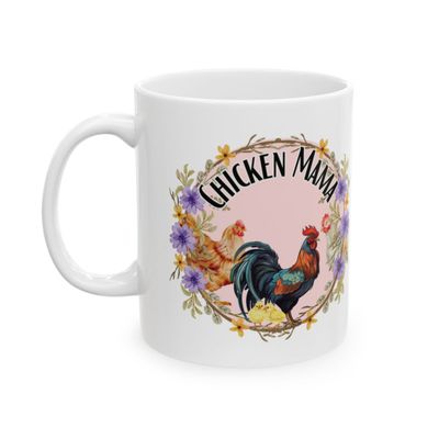 Chicken Mama Homestead &amp; Farm Coffee Hot Chocolate Ceramic Mug, (11oz, 15oz)
