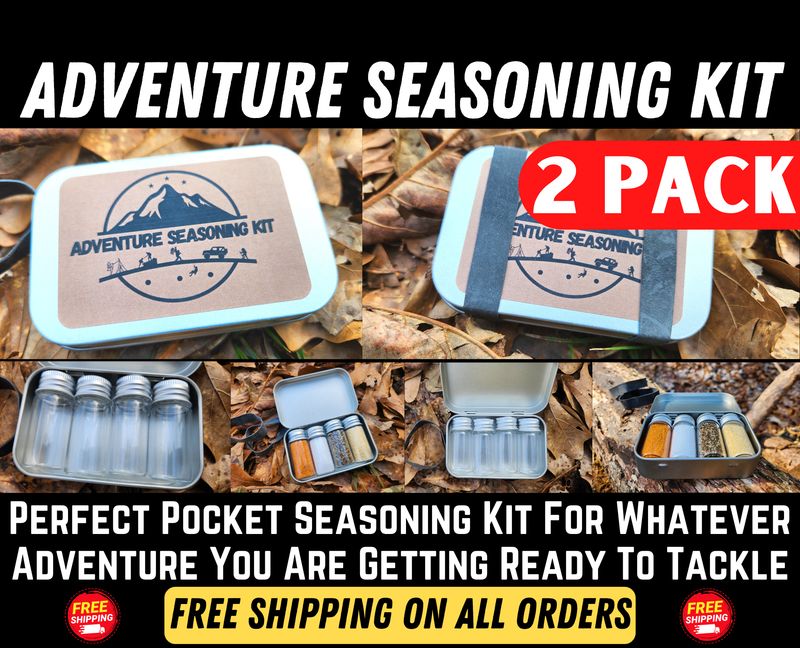 Seasoning/Spice Kit[2 PACK] - Perfect for Camping, Grilling, Prepping, Backpacking, Hiking, Survival - Whatever Adventure You Tackle Free Shipping