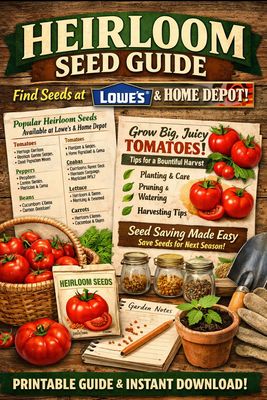 Heirloom Seeds List Printable – Grow Big Tomatoes &amp; Save Seeds Guide PDF | Instant Digital Download for Vegetable Garden Planning
