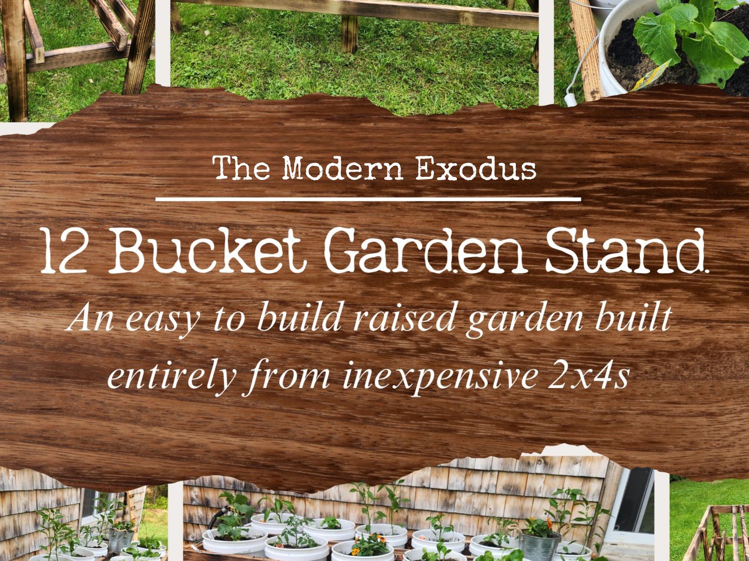 DIY 12 Bucket Vegetable Garden Stand Step-By-Step Plans(Instant Download)