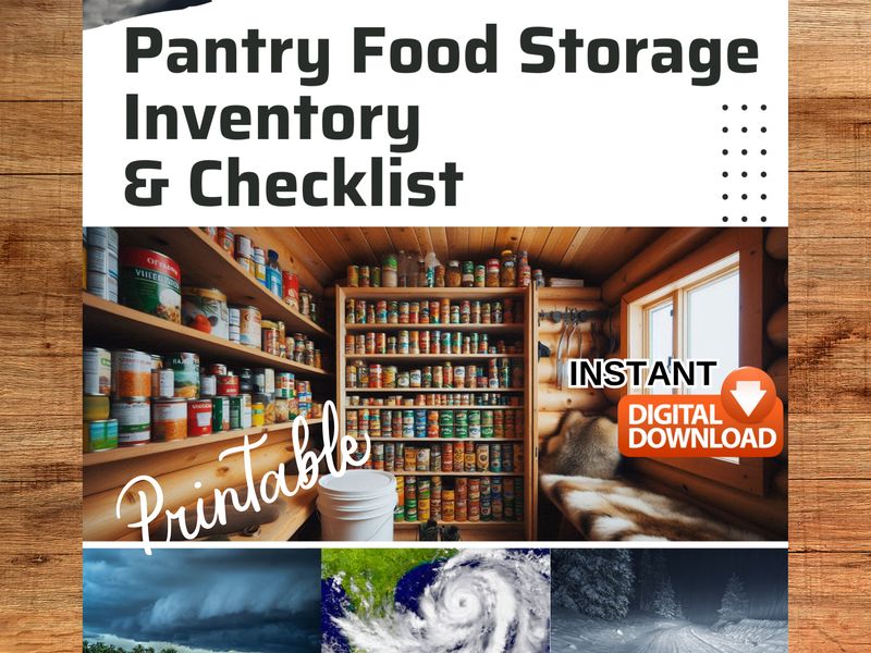 Pantry Food Storage Inventory &amp; Checklist | Emergency Planner | Prepper Pantry Guide | Food Storage Binder | Preparedness Guide Printable