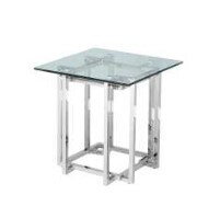 Silver Glass Side Table