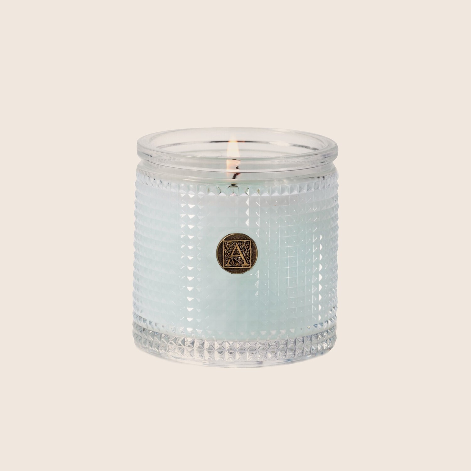 Cotton Ginseng Textured Glass Candle