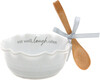 Eat Well Ceramic Bowl with Bamboo Spoon