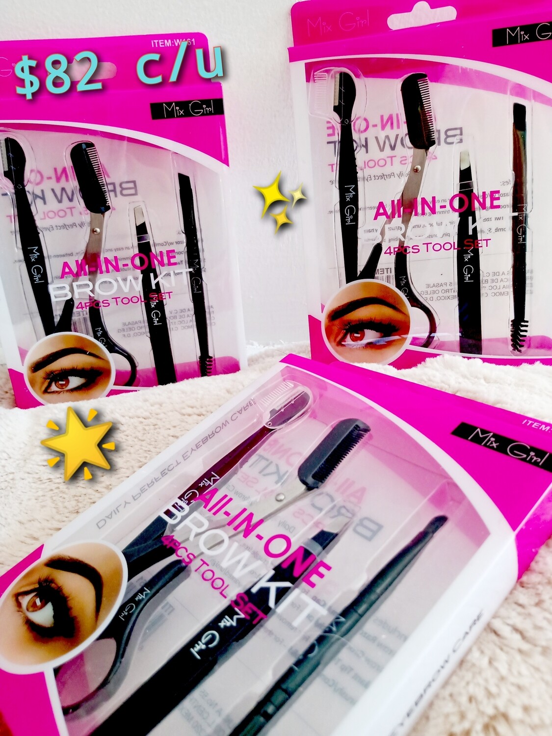 Kit Para Cejas Con Perfilador Y Cepillo Mix Girl