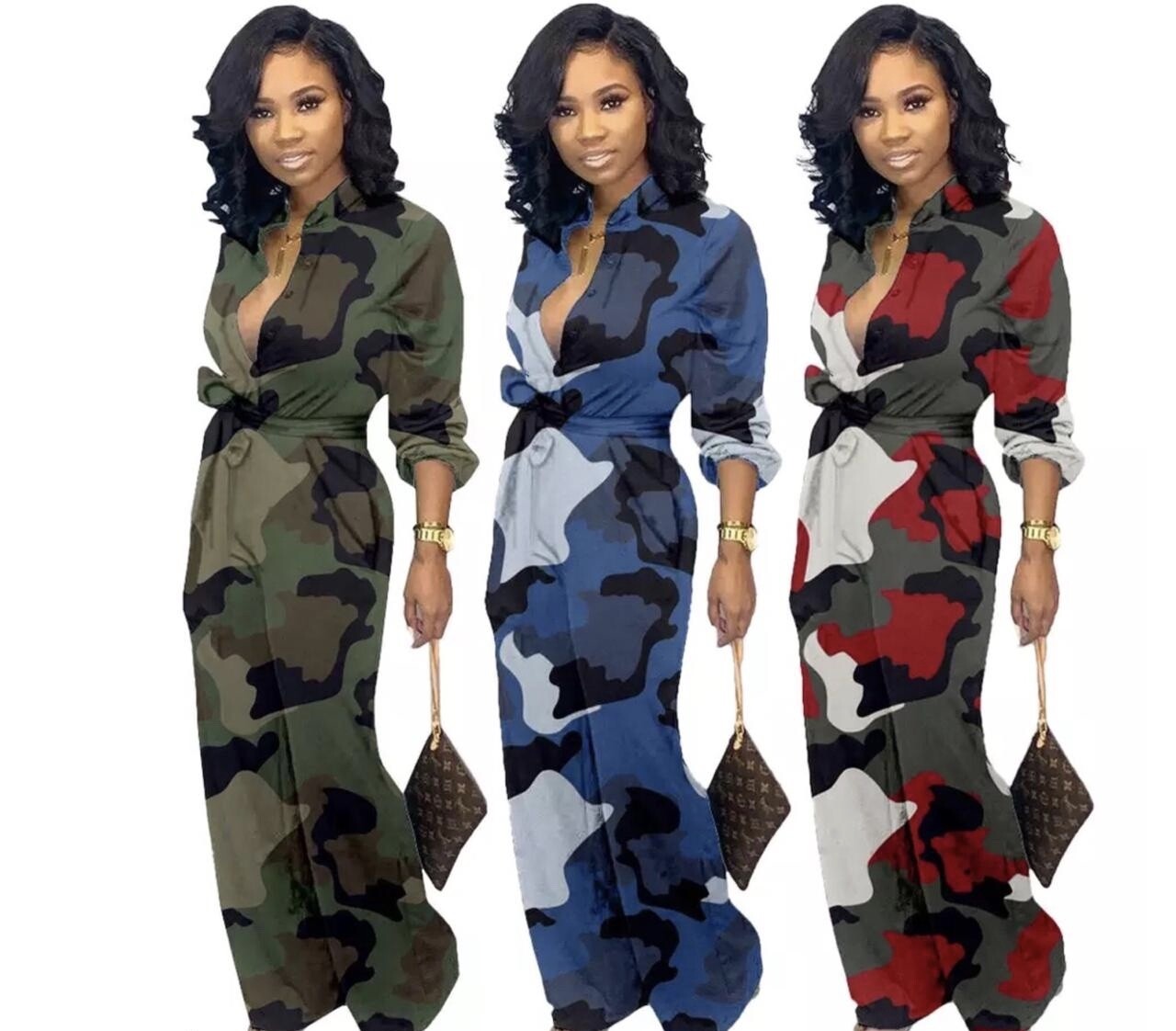 Long camouflage  dress