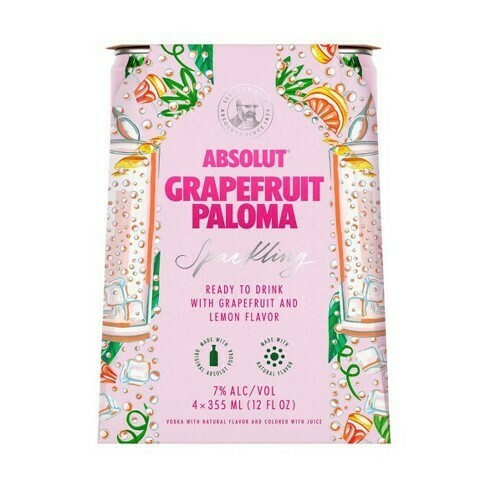 Absolut Sparkling Grapefruit Paloma 12Z Can 4Pk - 4PK