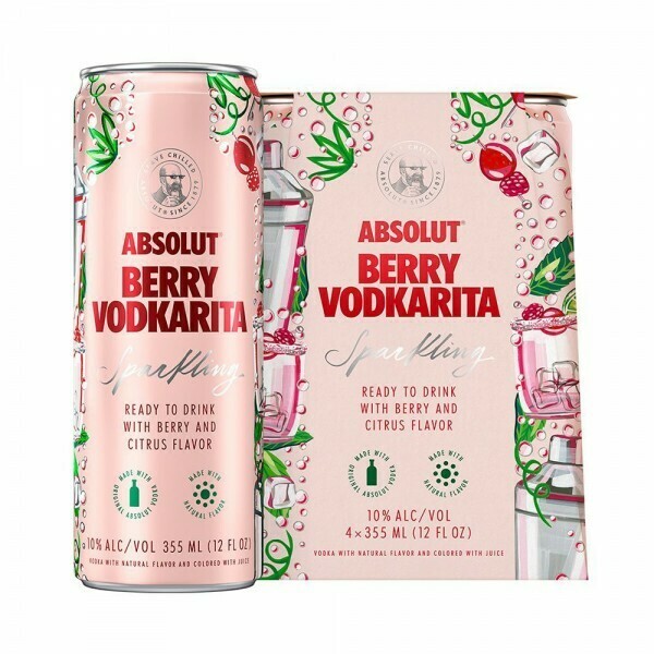 Absolut Sparkling Berry Vodkarita 12Z Can 4Pk - 4PK Absolut Sparkling Berry Vodkarita 12Z Can 4Pk - 4PK