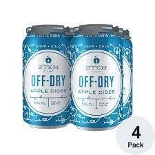 Stem Cider Off Dry Apple 12Z Can - 4PK