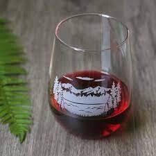 Wine Glass Stemless Steamboat Mtn Wrap - EACH Wine Glass Stemless Steamboat Mtn Wrap - EACH