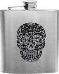 True Brand Flask Stainless 6Oz Dia De Los Muertos - EACH