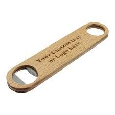 Btl Opener Wood Etched W/Misc - EACH