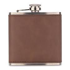 Flask Etched Leather W/ Misc 6Oz - 6OZ