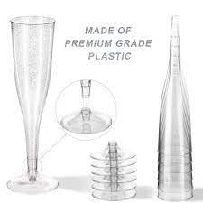 Champagne Flutes Clear Plastic 5Oz 10Pk - 10PK