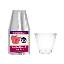 Old Fashioned Plastic Tumbler  25Ct - 9OZ