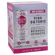 Clever Non-Alch Pink G & Tonic Mocktail 12Z Can 4Pk - 4PK
