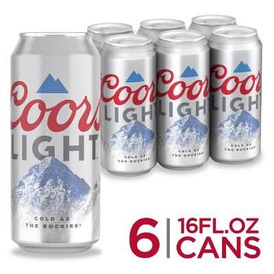 Coors Light 16Oz Can 6Pk - 6PK