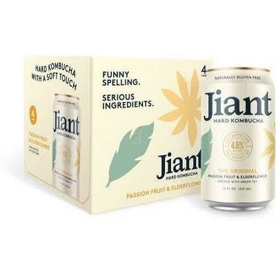 Jiant Hard Kombucha Passion Fruit/ Elderflower 12Zcan - 6PK