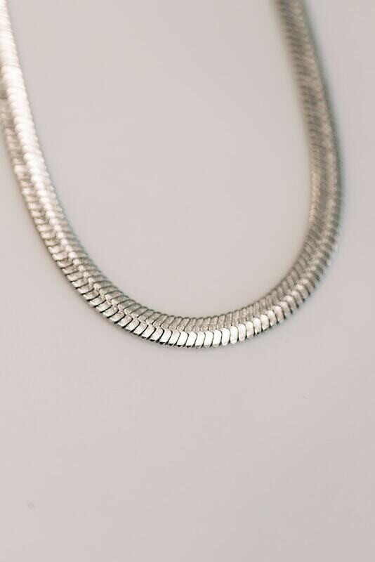 Herringbone Silver Necklace