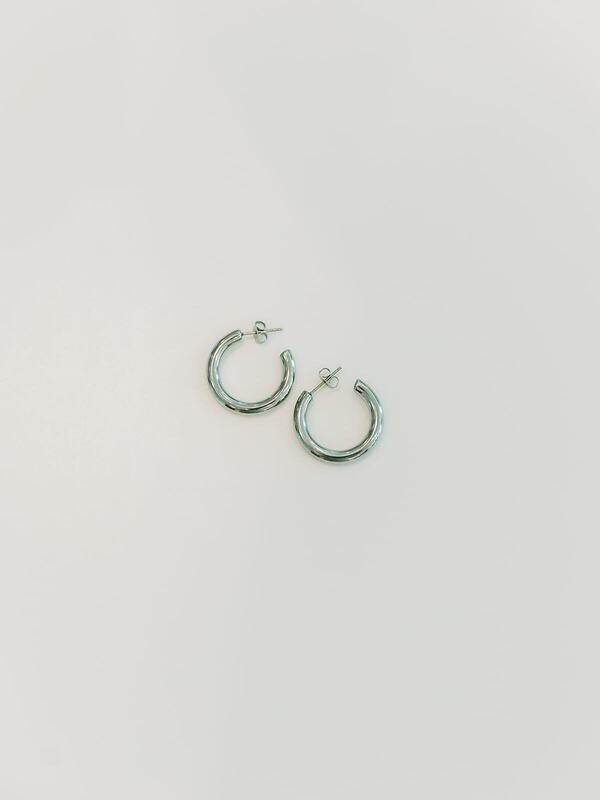 Chunky Hoops- Silver 