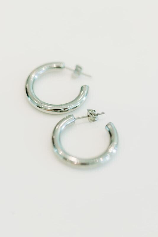 Chunky Hoops- Silver