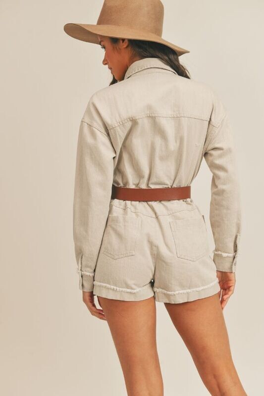 Echos Sister Distressed Denim Romper
