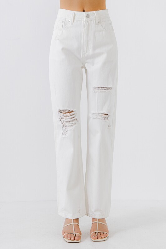 Destroyed Jeans White