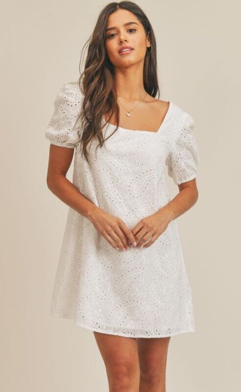 Mira Eyelet Mini Dress