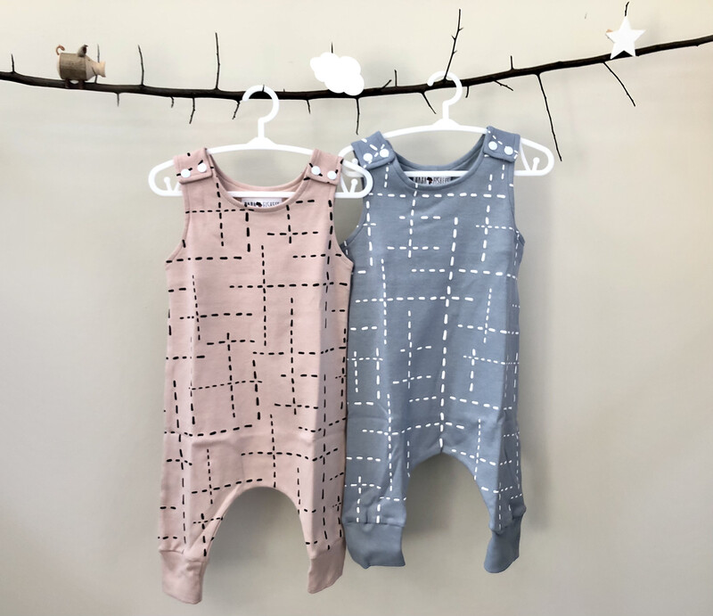Haarem Blush Pink Dashed Lines Romper