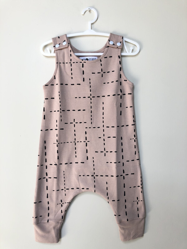 Haarem Blush Pink Dashed Lines Romper