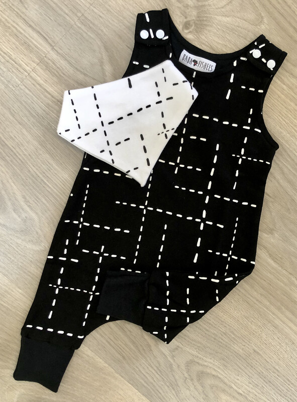 Haarem Black Dashed Lines Romper