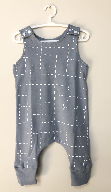 Haarem Denim Blue Dashed Lines Romper
