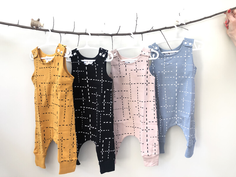 Haarem Denim Blue Dashed Lines Romper