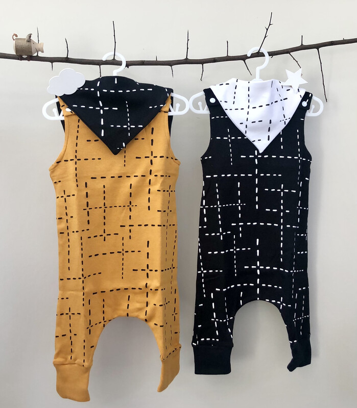 Haarem Mustard Dashed Lines Romper