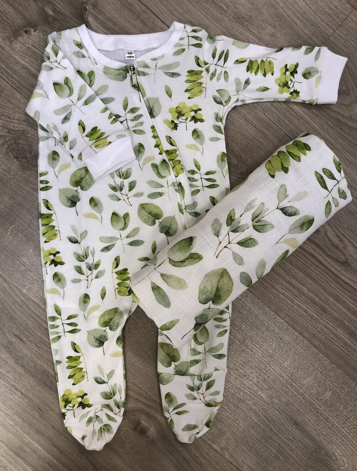 Watercolour Leaf Romper - Footy &amp; Zip