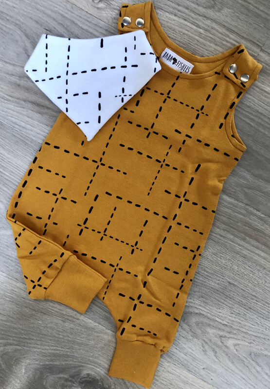 Haarem Mustard Dashed Lines Romper